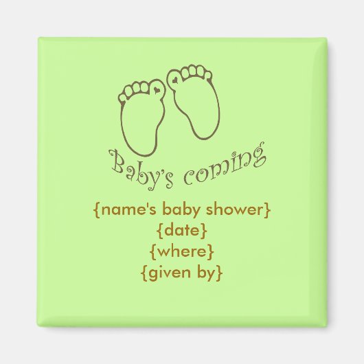 Babys kommen Fuß Magnet (Vorne)