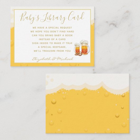 Babys Library Book Request Card Brechen des Bier T Begleitkarte (Vorne/Hinten)