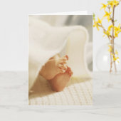 Baby's Little Feet Karte (Gelbe Blume)