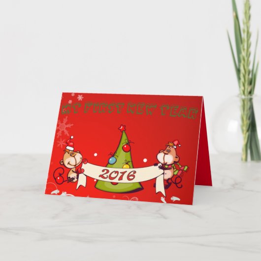 Babys: mein erstes neues Jahr - Feiertagskarte (Vorderseite)