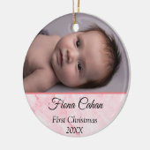 Baby's My First Christmas Personalisierten 2 Fotos Keramik Ornament (Links)