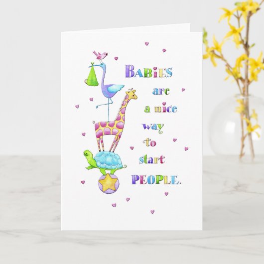 Babys, nette Leute Karte (Gelbe Blume)