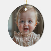 Baby's photo Merry Christmas Modern Keramik Ornament (Links)