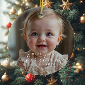 Baby's photo Merry Christmas Modern Keramik Ornament