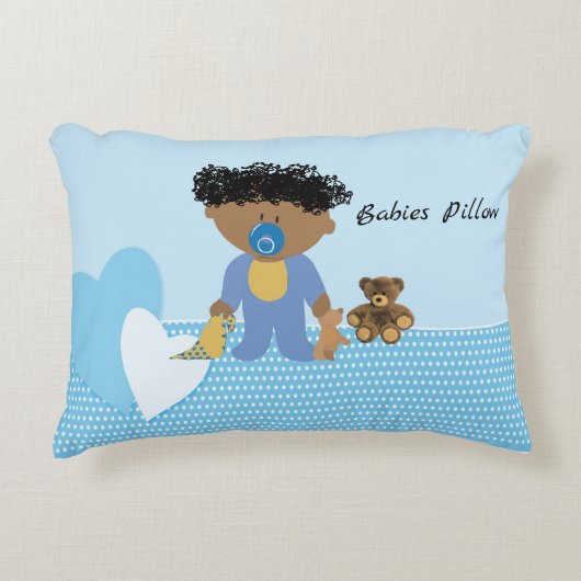 Babys Pillow in Blue für Black Baby Boy Dekokissen (Vorderseite)