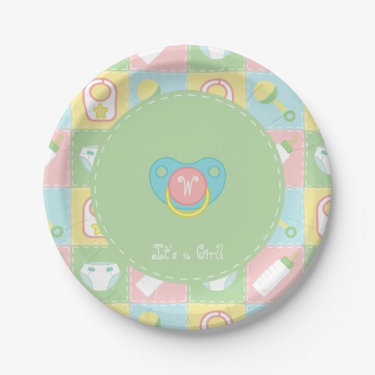 Baby's Quilt Baby Shower Paper Teller (Vorderseite)