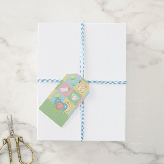 Baby's Quilt-Geschenk-Tag Geschenkanhänger (Mit Garn)