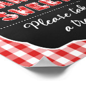 Babys R Sweet Favor Sign - Red Baby Q Poster (Ecke)