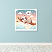 Babys - Schlafen im Schluchten Kinderzimmer Wall A Leinwanddruck (Insitu (Holzboden))