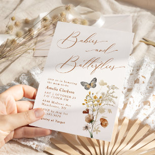Babys & Schmetterlinge Elegante Babyparty Einladung