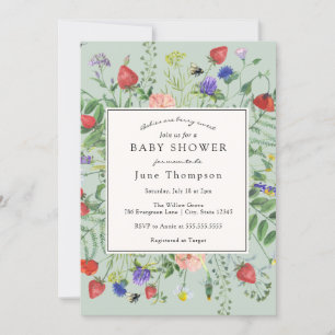 Babys sind Berry Sweet Wildblume Baby Shower Einladung