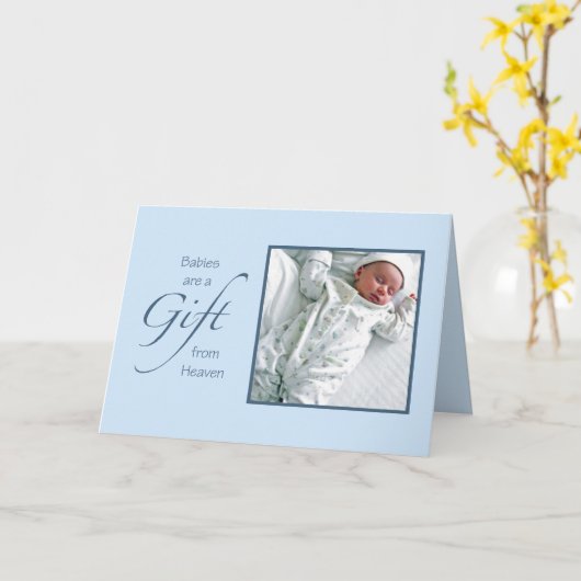 Babys sind ein Geschenk Blue Foto Vorlage (Gelbe Blume)