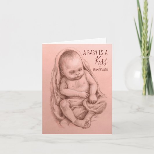 Babys sind ein Kuss aus der Himmelsgrüßkarte Karte (Vorderseite)