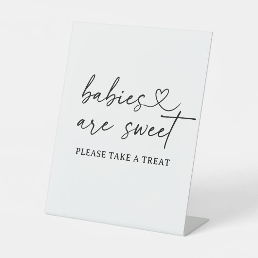 Babys sind ein Sweet Modern Script Baby Duschzeich Sockelschild (Vorderseite)
