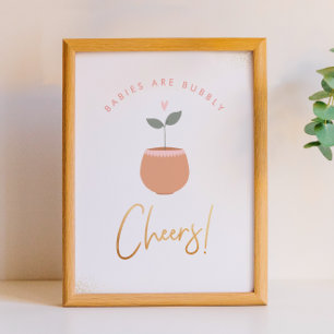 Babys sind sprudelnd Prost! Babyparty-Schild Poster