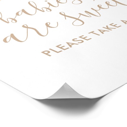 Babys sind süß Bitte nehmen Sie eine Leckerei Baby Poster (Ecke)