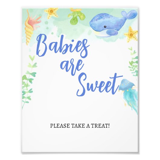 Babys sind süß Bitte nehmen Sie eine Leckerei Unte Fotodruck (Vorne)