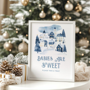 Babys sind süß Es braucht ein Dorf Winter Schnee Poster