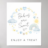 Babys sind süß nehmen eine Leckerei Boho Babydusch Poster (Vorne)