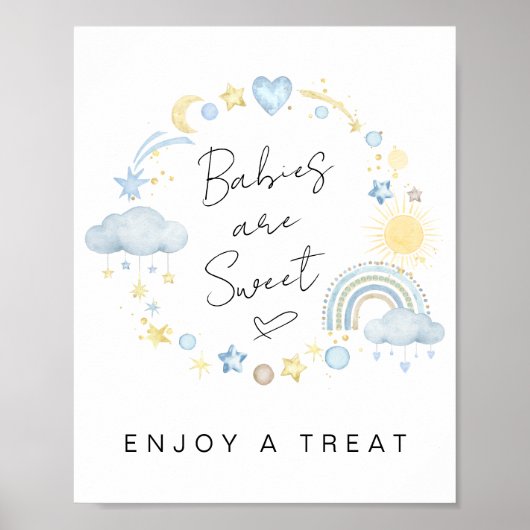 Babys sind süß nehmen eine Leckerei Boho Babydusch Poster (Vorne)