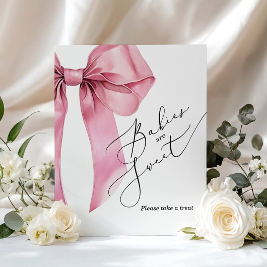 Babys sind süß nehmen eine Leckerei pink Bow Babyd Poster