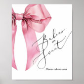 Babys sind süß nehmen eine Leckerei pink Bow Babyd Poster (Vorne)