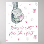 Babys sind süß nehmen eine Leckerei pink Elefant G Poster (Vorne)