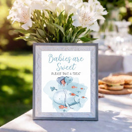 Babys sind süß nehmen eine Leckerei Whale Baby Dus Poster