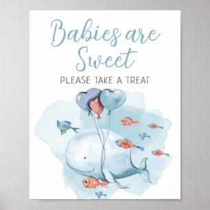 Babys sind süß nehmen eine Leckerei Whale Baby Dus Poster