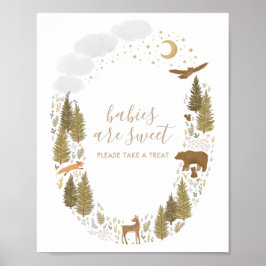 Babys sind süß nehmen eine Leckerei Woodland Baby Poster