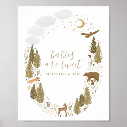 Babys sind süß nehmen eine Leckerei Woodland Baby Poster (Vorne)