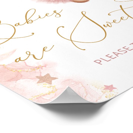 Babys sind süß, nehmen Sie bitte einen Teddybär au Poster (Ecke)