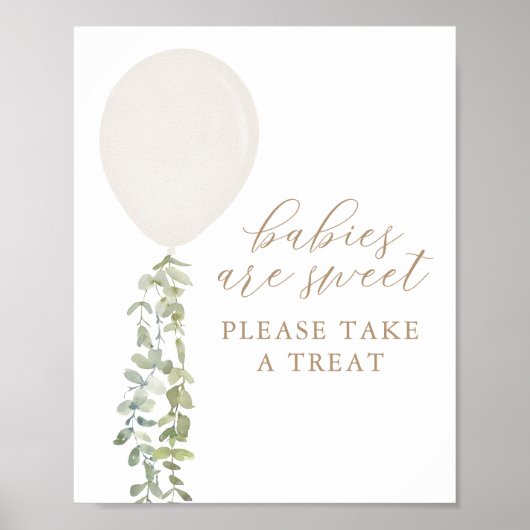 Babys sind süß Nehmen Sie eine Leckerei Balloon Ba Poster (Vorne)