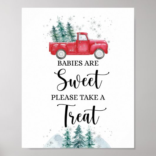 Babys sind süß Nehmen Sie eine Leckerei Red Truck Poster (Vorne)