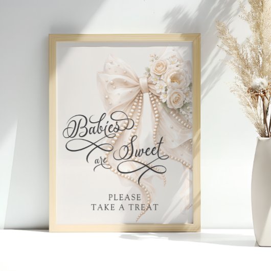 Babys sind süß, nimm ein Geschenk, Blumen-Bowle Poster