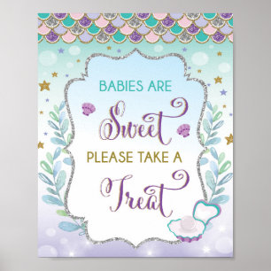 Babys sind süß Nimm eine Leckerei Meerjungfrau Par Poster