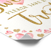 Babys sind süß Nimm eine Leckerei Pink Gold Herzen Poster (Ecke)
