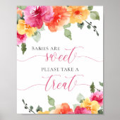 Babys sind süß rosa pfirsichblütige Babydusche Poster (Vorne)