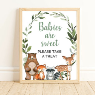 Babys sind süß zu nehmen eine Leckerei Wald Gefäll Poster