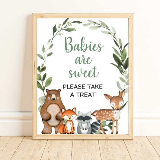 Babys sind süß zu nehmen eine Leckerei Wald Gefäll Poster