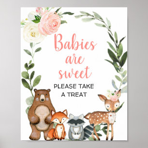 Babys sind süß zu nehmen eine Leckerei Wald Gefäll Poster