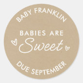 Babys sind süße Babydusche Gastgeschenk Kraft Runder Aufkleber (Vorderseite)