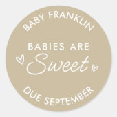 Babys sind süße Babydusche Gastgeschenk Runder Aufkleber (Vorderseite)