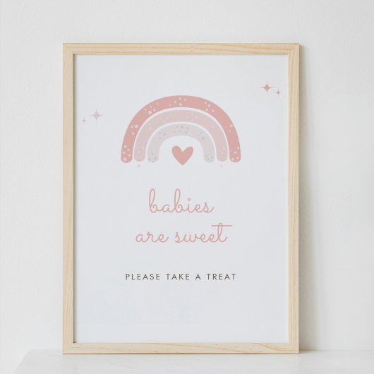 Babys sind süße Boho Rainbow Pink Gefallen Untersc Poster