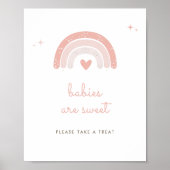 Babys sind süße Boho Rainbow Pink Gefallen Untersc Poster (Vorne)