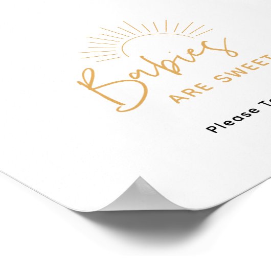 Babys sind süße Boho Sunshine-Gefälligkeit Poster (Ecke)