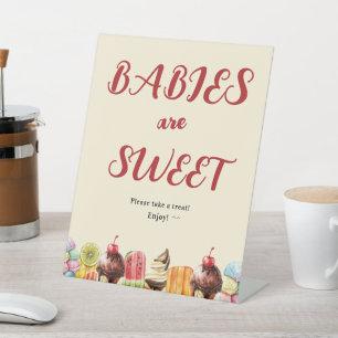 Babys sind süße bunte Eiscreme-Baby-Party Sockelschild