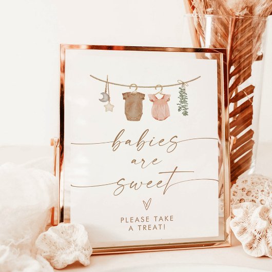 Babys sind süße Dessertsigne | Boho Gender Reveal Poster
