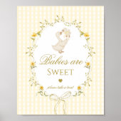 Babys sind süße Dummer Gans gelbe Gingham Poster (Vorne)
