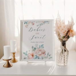 Babys sind süße Dusty Blue Baby Dusche Poster